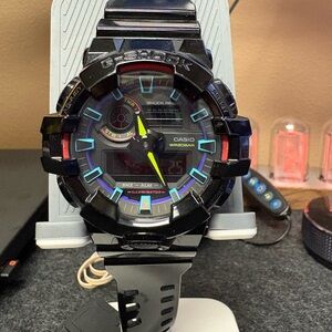 Casio G-Shock Black and Neon Blue Watch